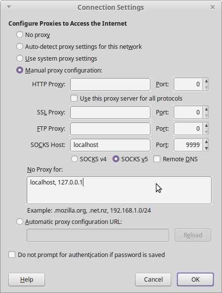 Firefox Proxy Settings SSH